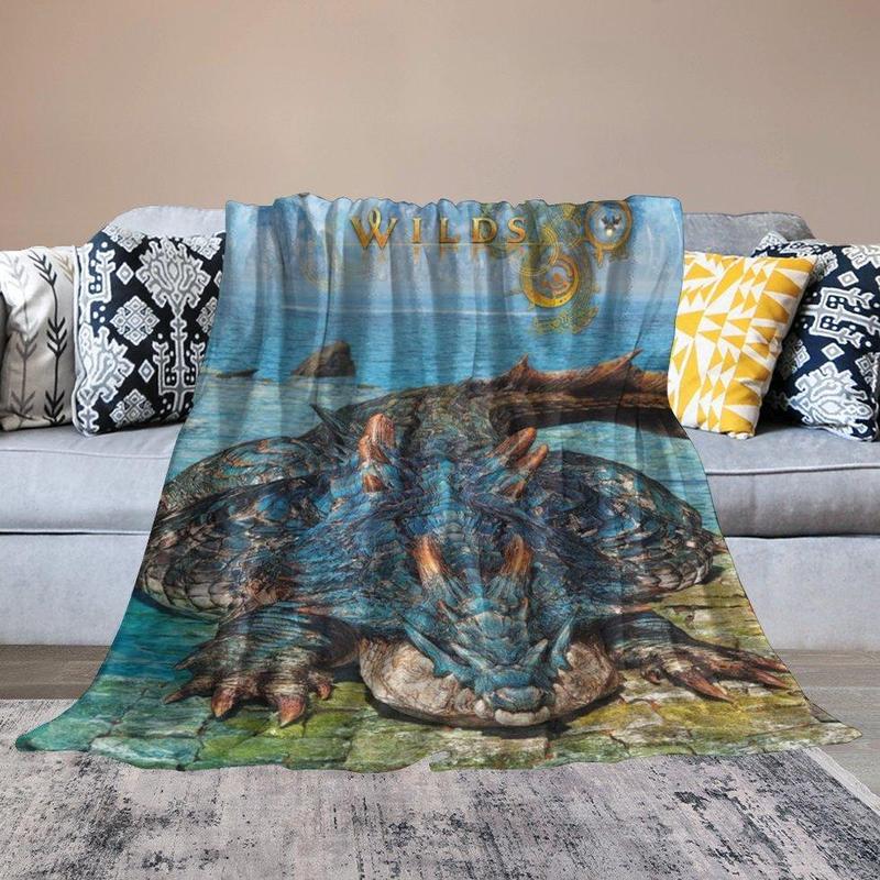 Monster HunterSoft Funny Throw Blanket Flannel Design,Machine Washable For All Seasons D0912-41