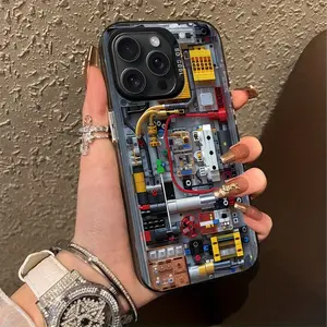 Vintage Retro Shock-Resistant Soft Phone Case. Designed with a circuit panel for various iPhone models, including iPhone 17 16 15 14 13 12 11 Pro Max Plus Air and iPhone XR XS Max, 7 8Plus, 16E and SE. An ideal holiday gift for friends and family.