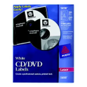 Avery CD-DVD Laser Printer Label, Matte White, 100 Per Pack
