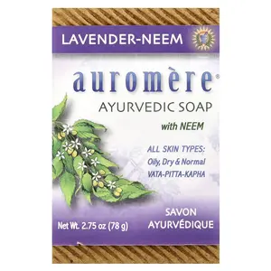 Auromere Ayurvedic Bar Soap with Neem, Lavender-Neem, 2.75 oz (78 g)