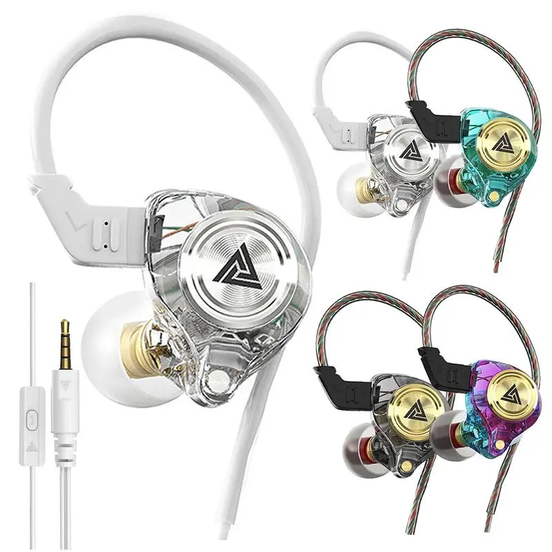 QKZ AK3 Immersive Audio Wired In-Ear Headphones with Mic, HiFi Subwoofer, Active Noise Canceling, 8D Audio, Heavy Bass, Durable IEM Design, Hands-Free, Compatible for Gaming, Sports, Game Console Use, Immersive Audio Wired Headphones Cancelling Earbuds