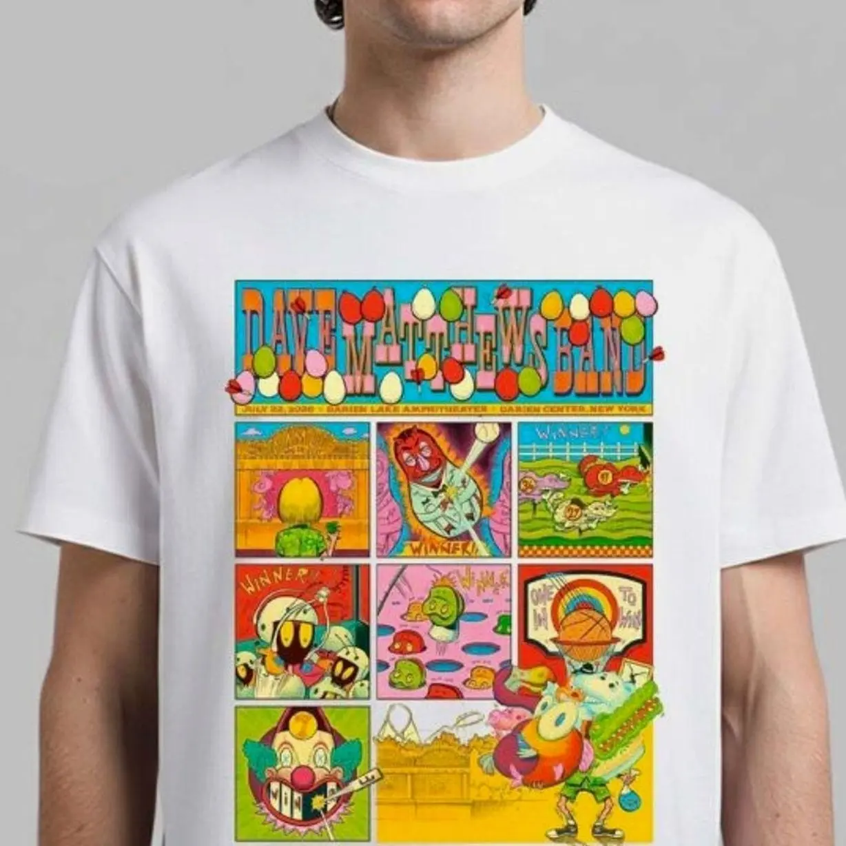 Dave Matthews Band Darien Center New York 2026 Gig Poster At Darien Lake Amphitheater On July 22 2026 Unisex T-Shirt VNV J0B