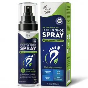 Foot Cure Tea Tree Mint Blast Shoe & Foot Odor Control Spray | Refreshes Shoes and Feet | Helps Reduce & Control Odors 120ml Made in USA