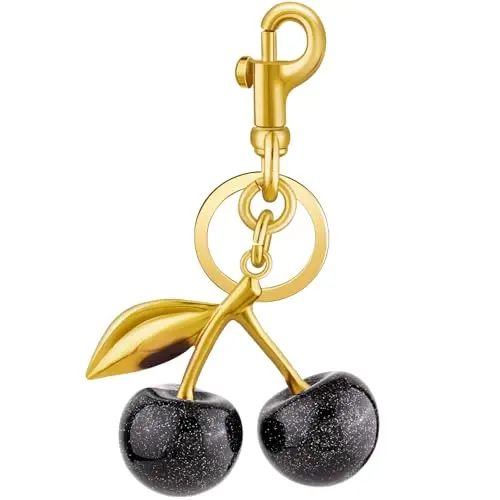 A31 1pcs Cherry Charm(black and Gold)