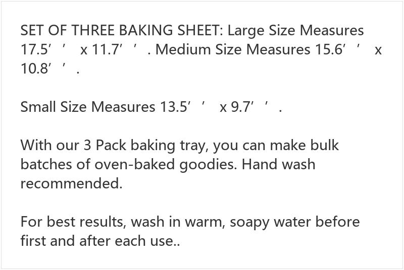 Baking Sheet Pan Set of 3, Nonstick Cookie Sheets for Oven, Heavy Duty Carbon Steel Half & Jelly Roll Pans with Diamond Texture Pattern, 0.8mm Thick Durable Baking Trays