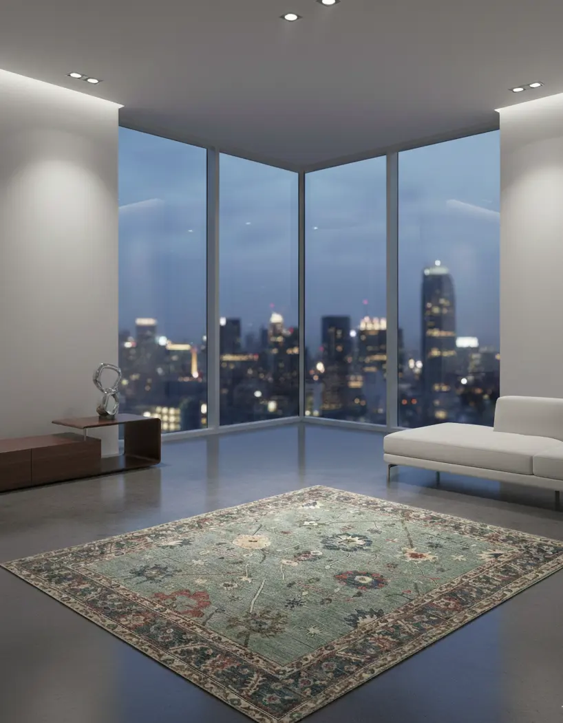 Oushak Antique Hand-Knotted Ghazni Wool Rug – 8′0″ × 6′6″ | Afghan Craftsmanship