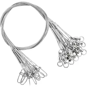 Stainless Steel Fishing Leader Saltwater Steel Rigs Fishing Leaders Lure Freshwater Snap Fishing Leader Wire White Nickel