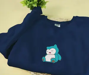 Snorlax Embroidered Sweatshirt Anime Snorlax Embroidered Sweatshirt Gifts for Christmas Birthday Holiday, Pokemon Embroidered Hoodie, Embroidery Pokemon Sweatshirt, Pokemon Hoodies, Pokemon sweatshirt, Pokemon Embroidered sweatshirt