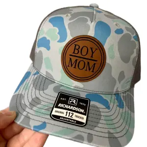 Richardson 112 Saltwater camo | boy mom engraved leather patch