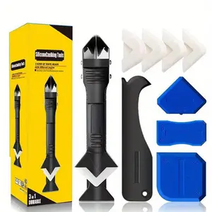 Silicone Caulking Toolkit, Multifunctional Tool Kit, 5-In-1 Set with Replaceable Pads, Durable Plastic for Long-Term Use, Sealant Work Tool Kit