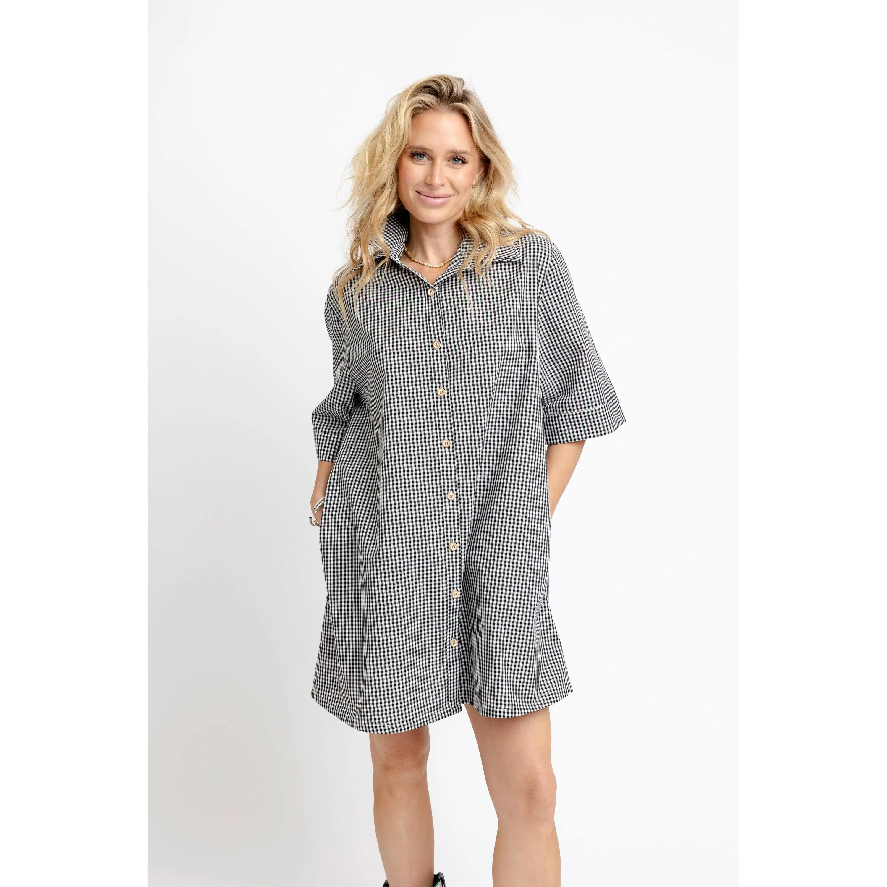 Check shirt dress