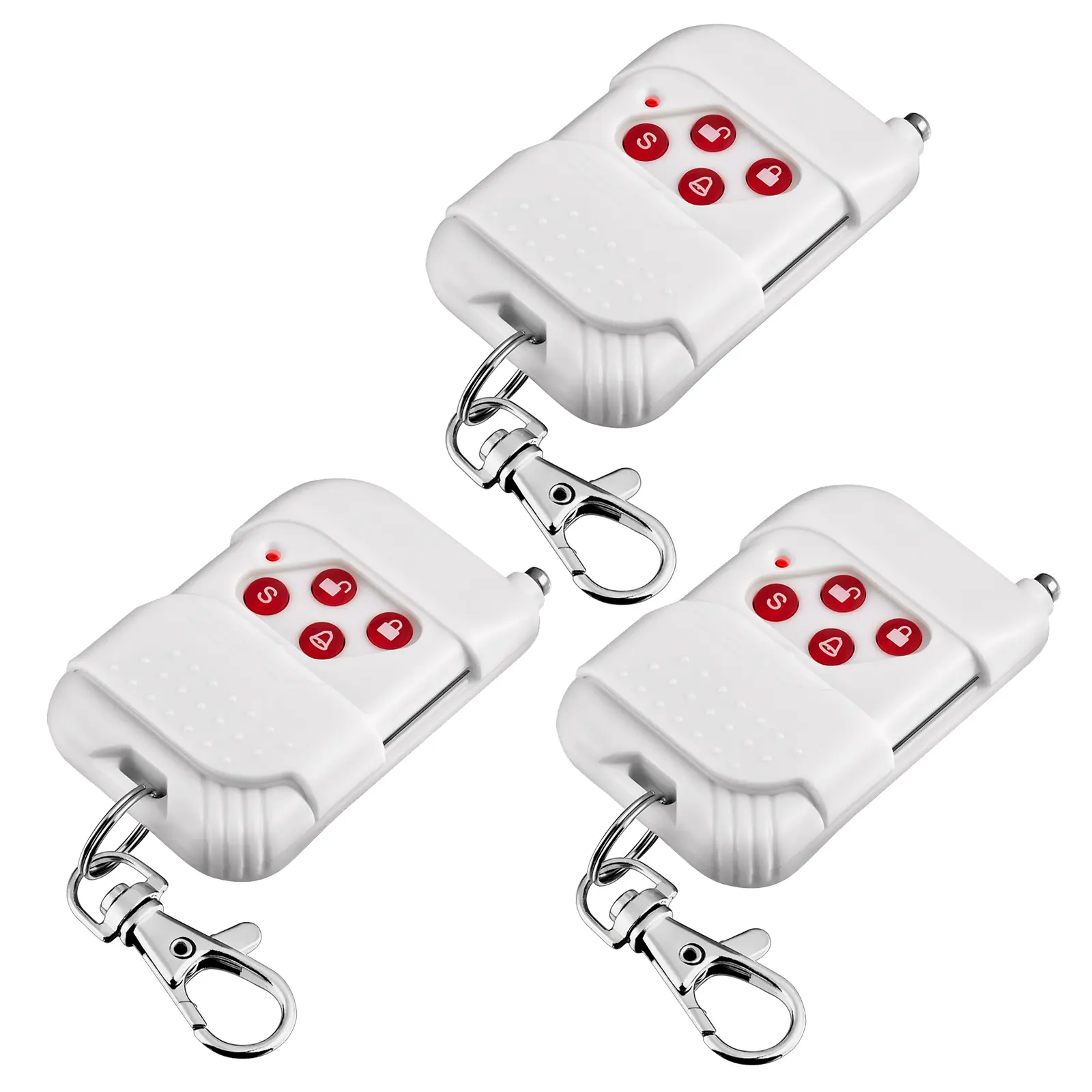 433MHz Wireless Alarm Remote Control Key Fob - 4 Button Arm Disarm Stay Arm Emergency, Replacement Spare Remote for Home Security Alarm System, Keychain Portable with Battery Included (Remote Only)
