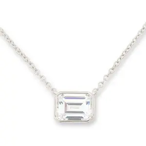 Radiance by Absolute™ 3.35ct Emerald Cut Bezel-Set Pendant Necklace