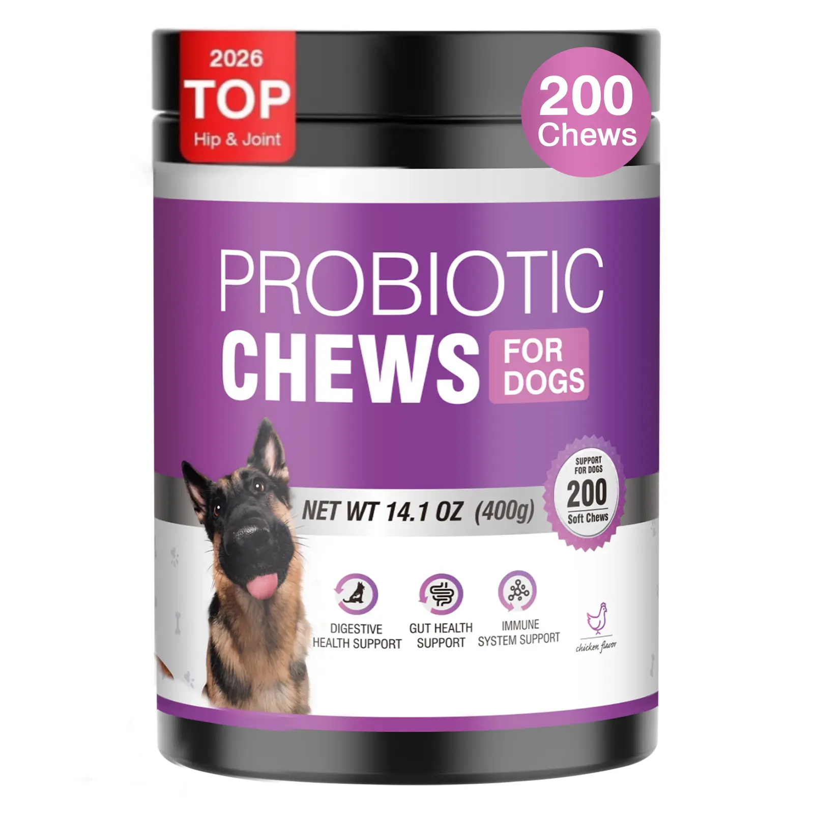 TTLXRL- Probiotic for Dogs Soft chews For Seasonal Allergies,Gut Immune Health (Chicken Flavor) Canine Nutritional Supplement with Six Probiotics for Gut Health & Immune Function Ingredients-Supplements