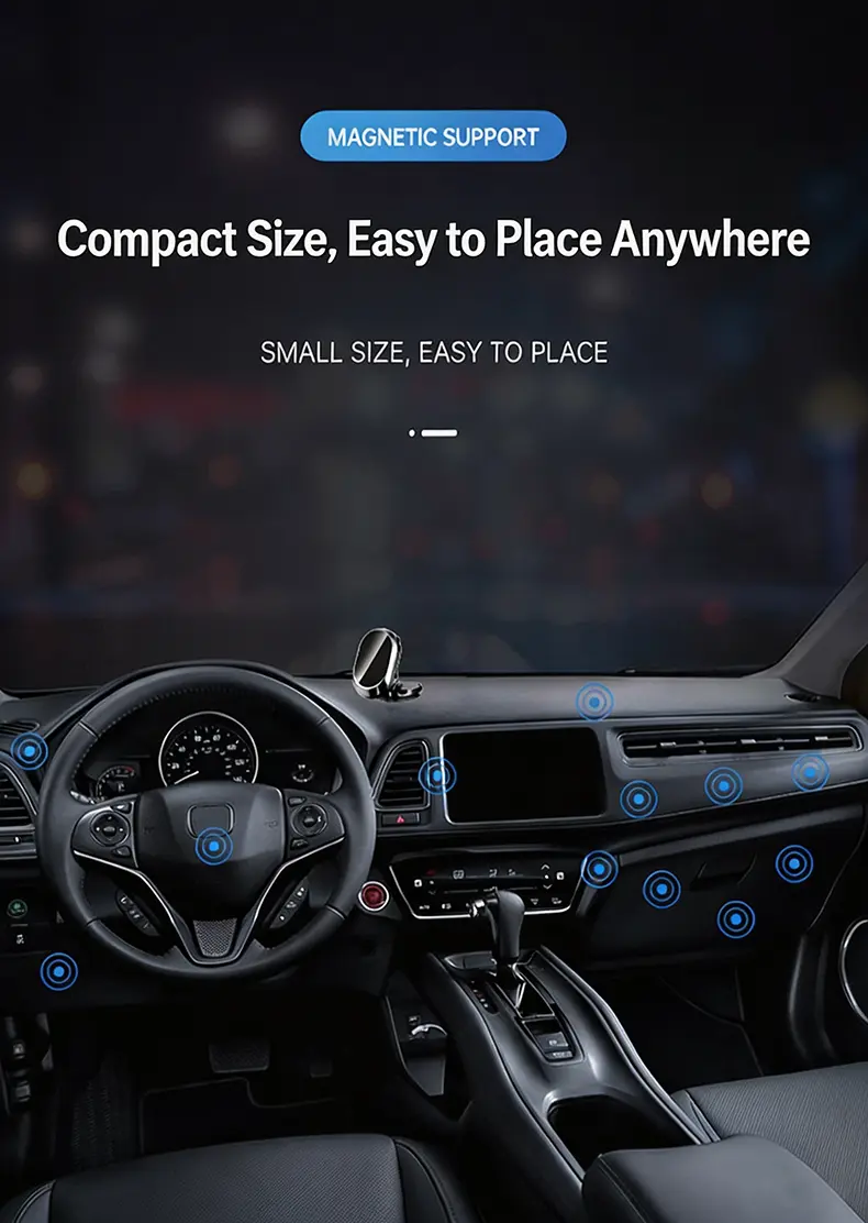 Foldable Metal Magnetic Car Cell Phone Holder - 360° Rotating Dashboard Mount, Adjustable Angle & Height, Strong Hold, Compact Universal Hands-Free Stand, Magnetic Mobile Mount, Car Interior Accessories, Vehicle Accessory Foldable Metal Magnetic Car Cell Phone Holder - 360° Rotating Dashboard Mount, Adjustable Angle & Height, Strong Hold, Compact Universal Hands-Free Stand, Magnetic Mobile Mount, Car Interior Accessories, Vehicle Accessory