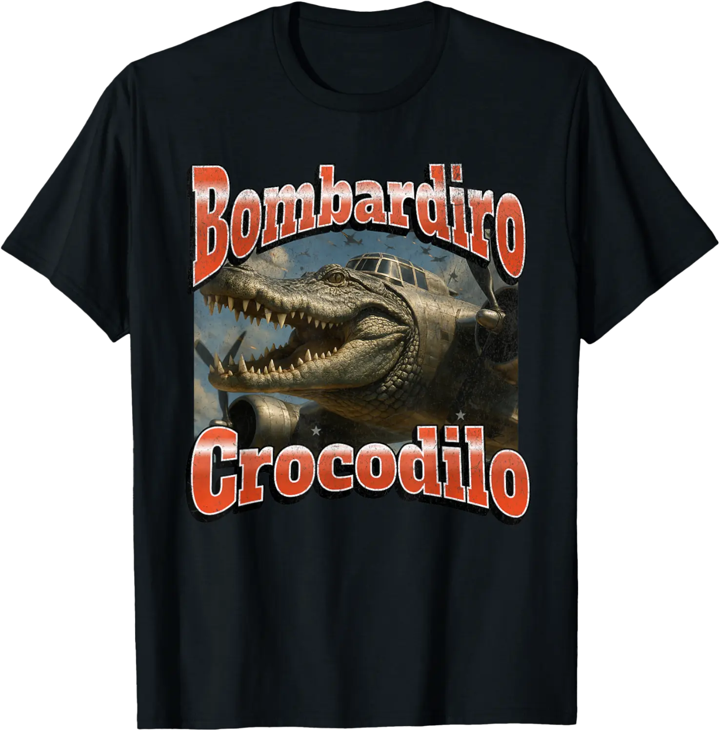 Bombadiro Crocodilo Funny Italian Brainrot Meme Graphic T-Shirt - Nicolekhach Shop 53B0F3BTMB2B