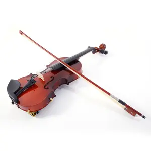 Glarry GV100 1/2 Acoustic Violin Case Bow Rosin Strings Tuner Shoulder Rest Coffee