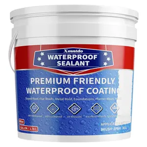 Polyurethane Waterproof Coating, 1 Gallon, White Waterproof Sealant for Roof, Concrete, Wall, Multi-Surface Leak Repair Coating,-Based Sealant Indoor &