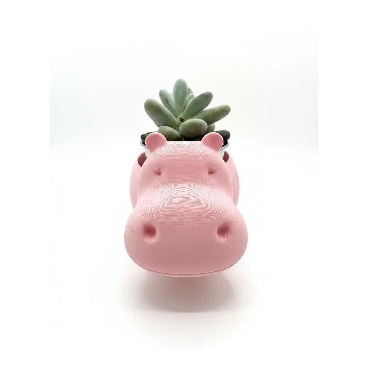 Hippo Succulent Planter – Kawaii Animal Plant Pot for Desk Decor, 3D Printed Cute Planter Gift
