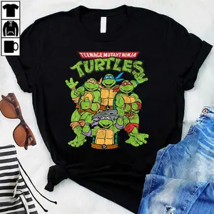 Teenage Mutant Ninja Turtles Classic Retro Logo Short Sleeve Tee-Shirt