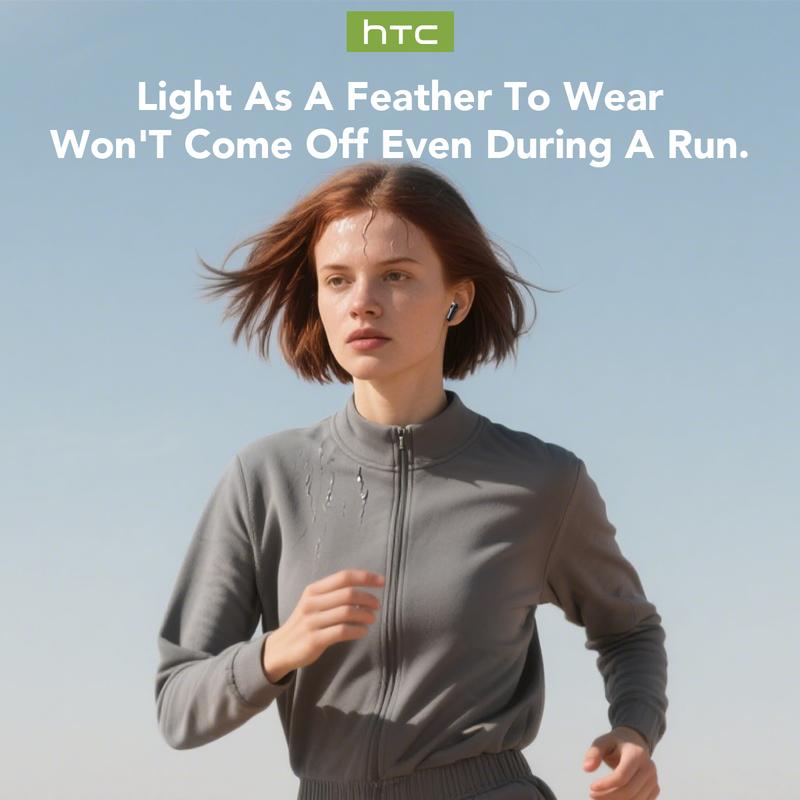 HTC NE20 - Wireless Bluetooth Earphones, LED Screen, Bluetooth 5.4, Charging Box, IPX4 Waterproof, Built-in Microphone. Suitable for office, sports, study and voic