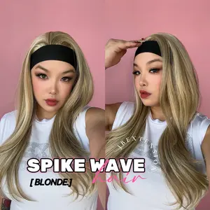 JBEXTENSION 24 Inches Long Curly Hair Headband Wig SPIKE WAVE HAIR