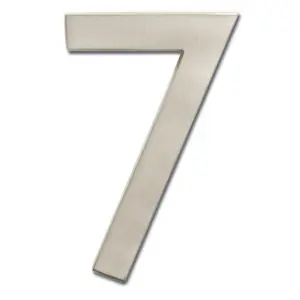 212 MAIN Solid Cast Brass 5 in. Satin Nickel Floating House Number 7, Home Improvement Decor Sign, Signs, Metal, Floating Sign
