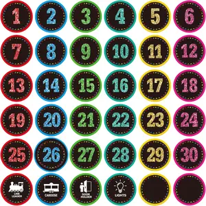 Classroom Line Up Dots - 4" Confetti Line up Spots for Classroom Floor 36 count Number Stickers Floor  Number Dots for    Teaching Supplies