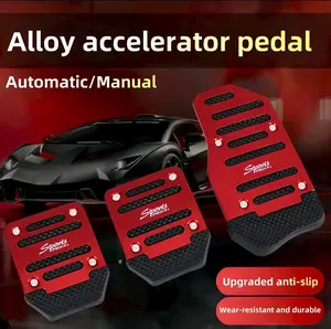 [3PCS Manual Transmission Pedal Covers] Aluminum Alloy Clutch, Brake & Accelerator Pedal Set – Non-Slip Foot Pedals Exclusively for Manual Transmission Cars (Multi-Color Optional) - Universal Sporty Decorative Parts