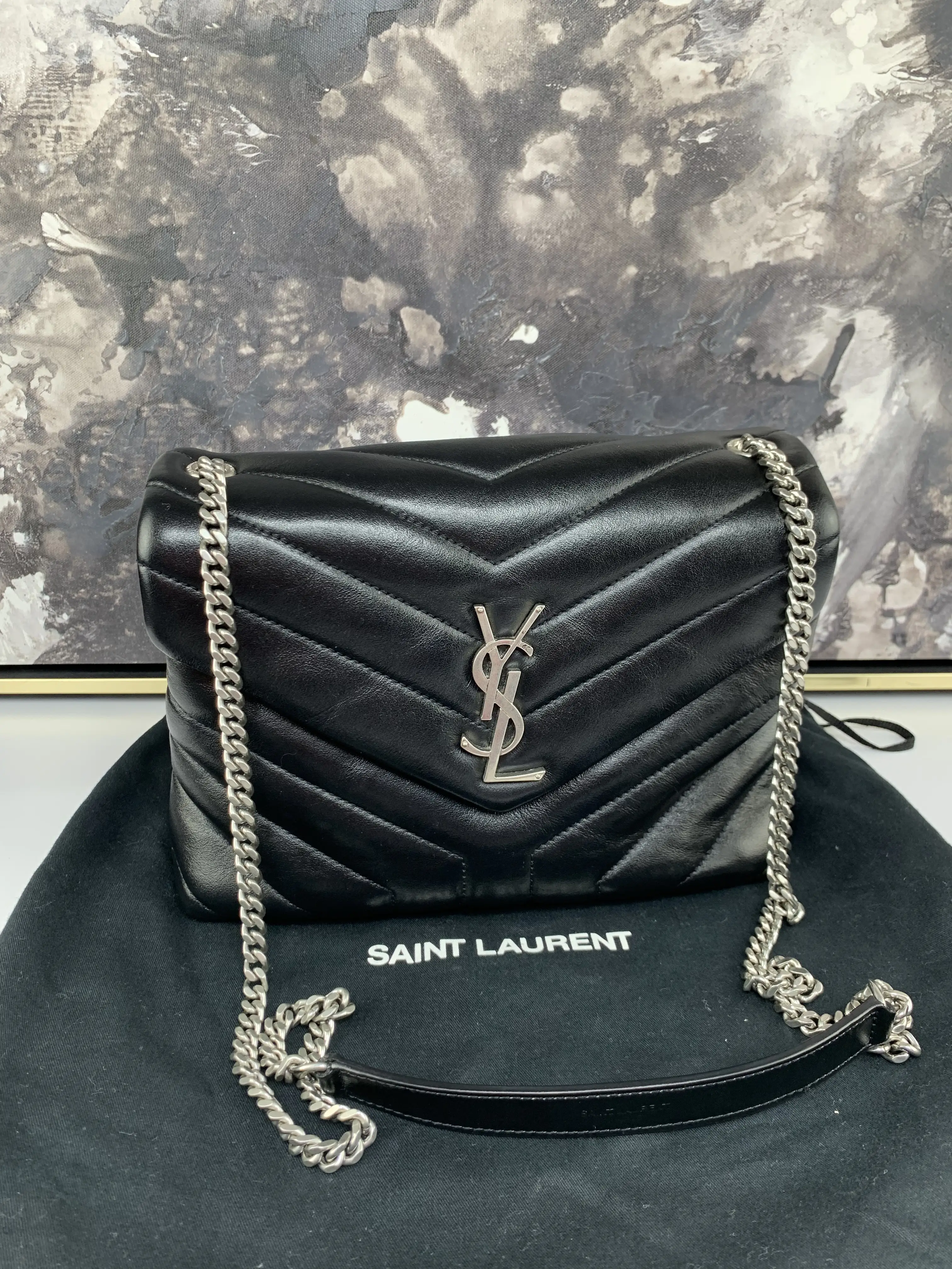 Pre-owned Yves Saint Laurent leather Crossbody Bags Saint Laurent Small Loulou