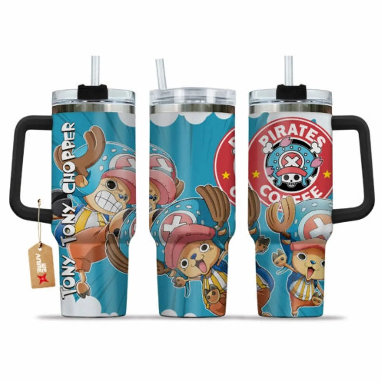 Tony Tony Chopper 40oz Insulated Stainless Tumbler Custom Name, Leak-Proof and Stylish for Everyday Use