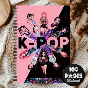 1pc K-Pop Combo Icon Spiral Notebook, and Cover, Diary, K-Pop Fan Gift, Travel Planner, Perfect for Fans and Planners