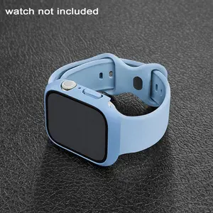 Glass + Case + Band Screen Protector for Apple Watch Series 1-10, Fits 46mm 44mm 41mm 40mm 38mm 45mm 42mm, Tangbuckle Clasp Type