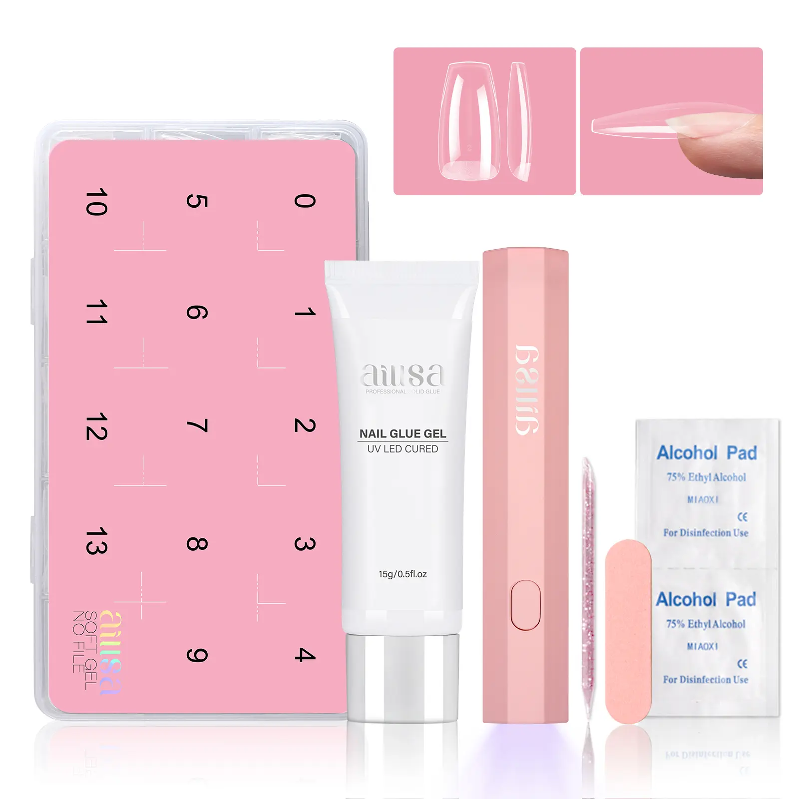 Sculpted Fit- M Coffin-140pcs (Pink UV Light)