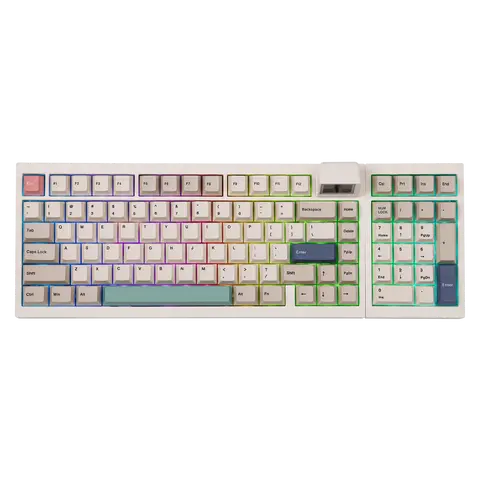 EPOMAKER RT98 Creative Modular Retro Gaming Keyboard - Detachable Numpad, Magnetic Mini TV Screen, Hot-Swappable Switch, Tri-Mode BT/2.4G/USB-C, Custom Driver, RGB Backlit, PBT Keycap, Creamy Mechanical Keyboard for Win/Mac (Back to School), Creamy Keyboa
