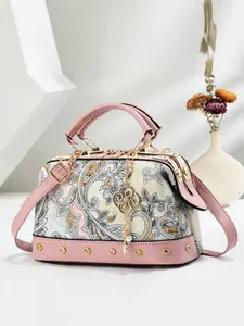 New Women's Handbag Fashion Vintage Style Embellished Shoulder Bag Elegant Crossbody Bag, High-End Single Strap Purse, Trendy Ladies Accessory, Fashionable Patterned Bag