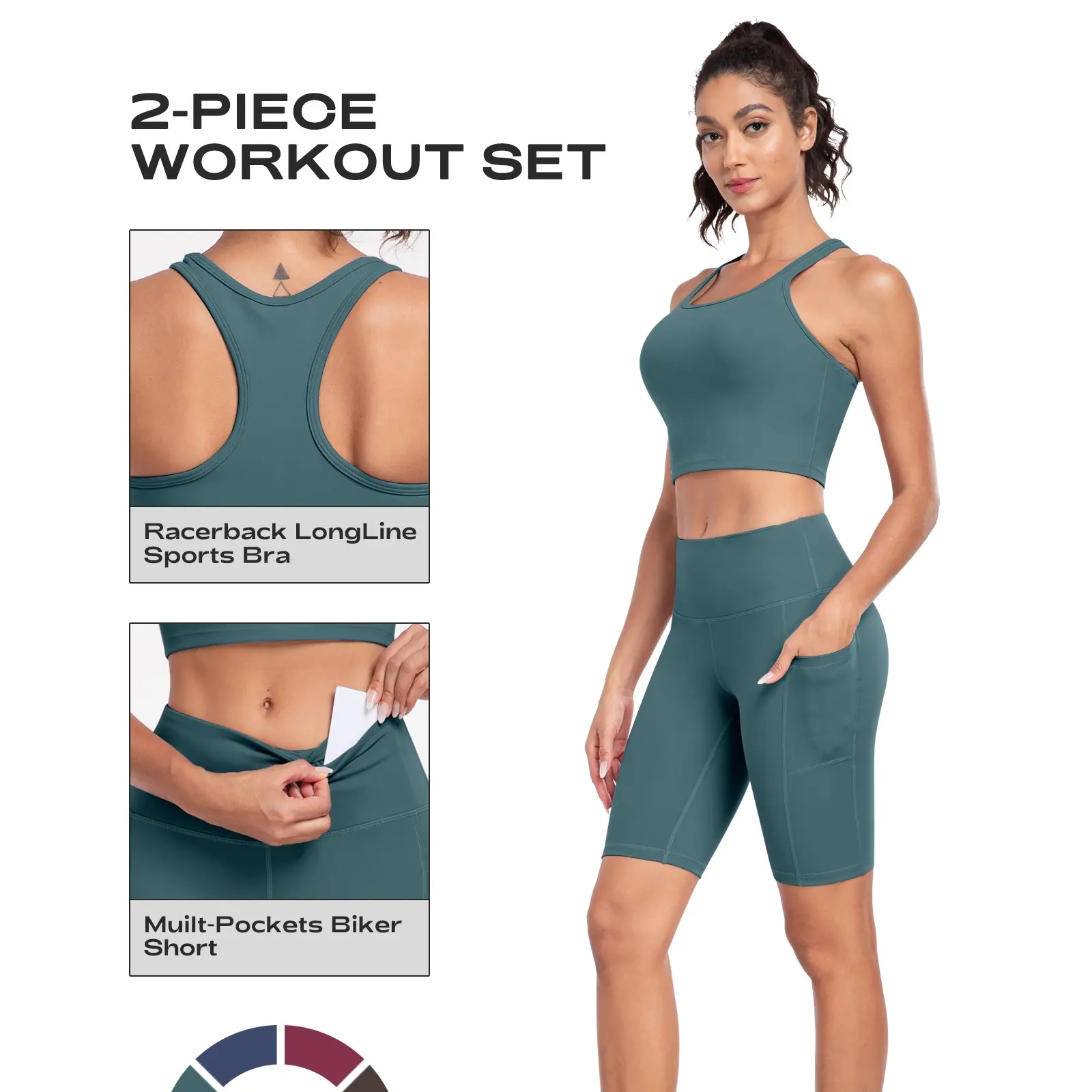2 piece workout set-Bean Green