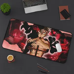 Black Clover Asta Anti Magic Large Mouse Pad Office Decor Cool Anime Desk Accessories Gift for Gamers Fans