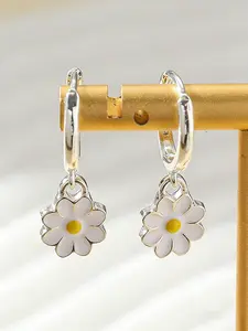 Cute Flower Design Dangle Earrings, Fashionable Jewelry for Women, Trendy All-match & Exquisite Jewelry for Birthday Gift