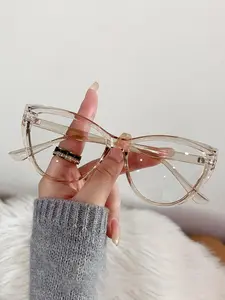 Women's Cat Eye Frame Eyeglasses, Personalized Eyeglasses for Women & Girls, Fashion Eyeglasses for Work, Daily Clothing Decor, Perfect for Student Daily Use