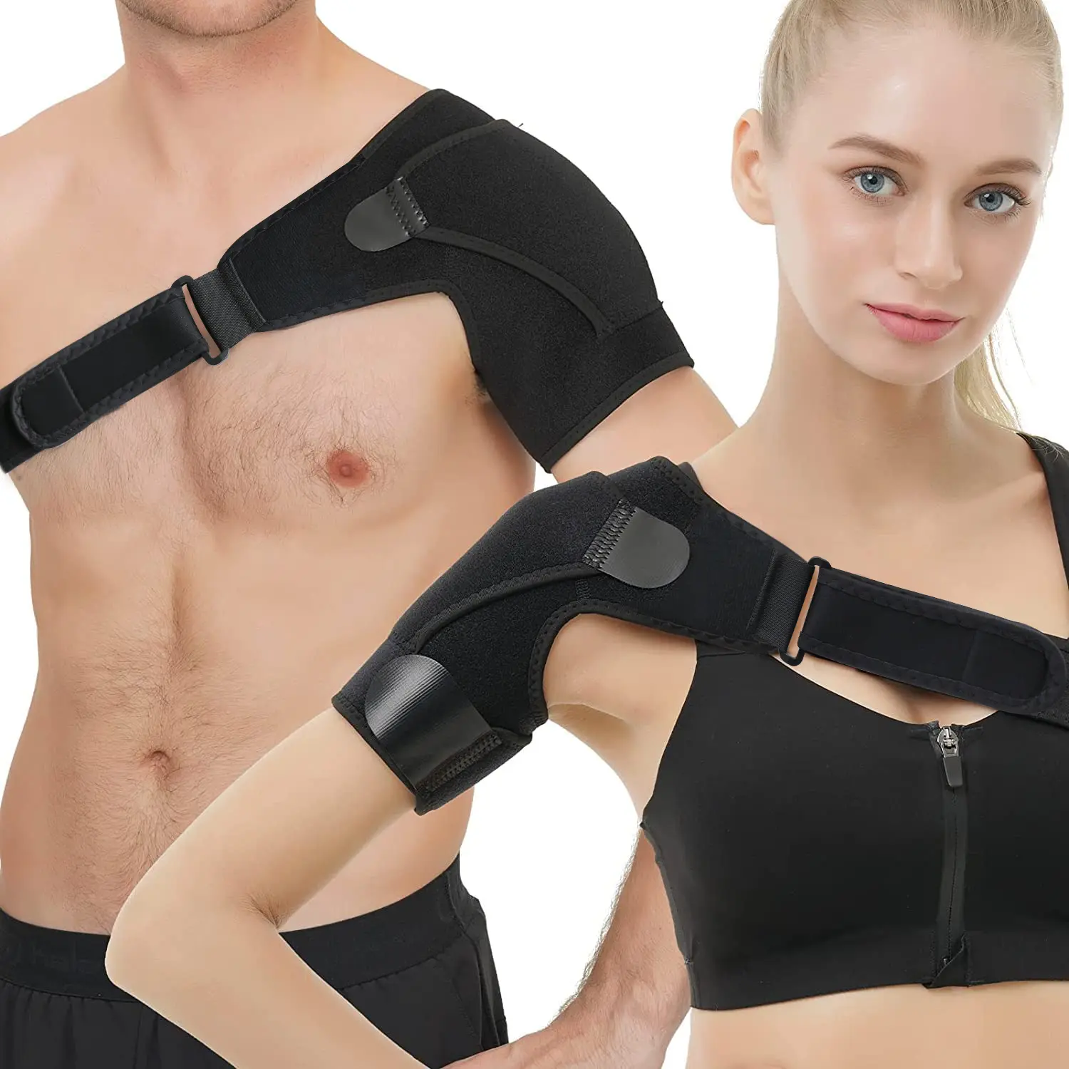 Pilling-Resist Sport Shoulder Support Strap - Elastic Breathable Fabric, Adjustable Securing Belts, Comfortable Sporty Protective Gear for Workout, Rehabilitation, Daily Use
