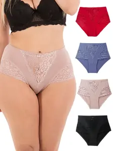 Womens Underwear Sexy Briefs Lace Light Tummy Control Panties Small-Plus Size Girdle Panties