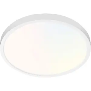 hykolity 9 Inch Selectable CCT LED Round Flat Panel Light, 18W 1800LM 3000K/4000K/5000K, Edge-Lit Flush Mount Ceiling Light Fixture for Kitchen, Bedroom, Laundry and Closet Room, White