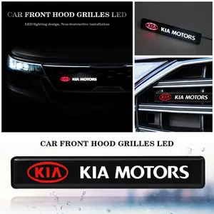 Kia Car Waterproof Glowing Emblem Decoration, LED Decorative Light, Front Engine Hood Grille Emblem Decoration, Unique Car Exterior Accessories, Car Stickers
