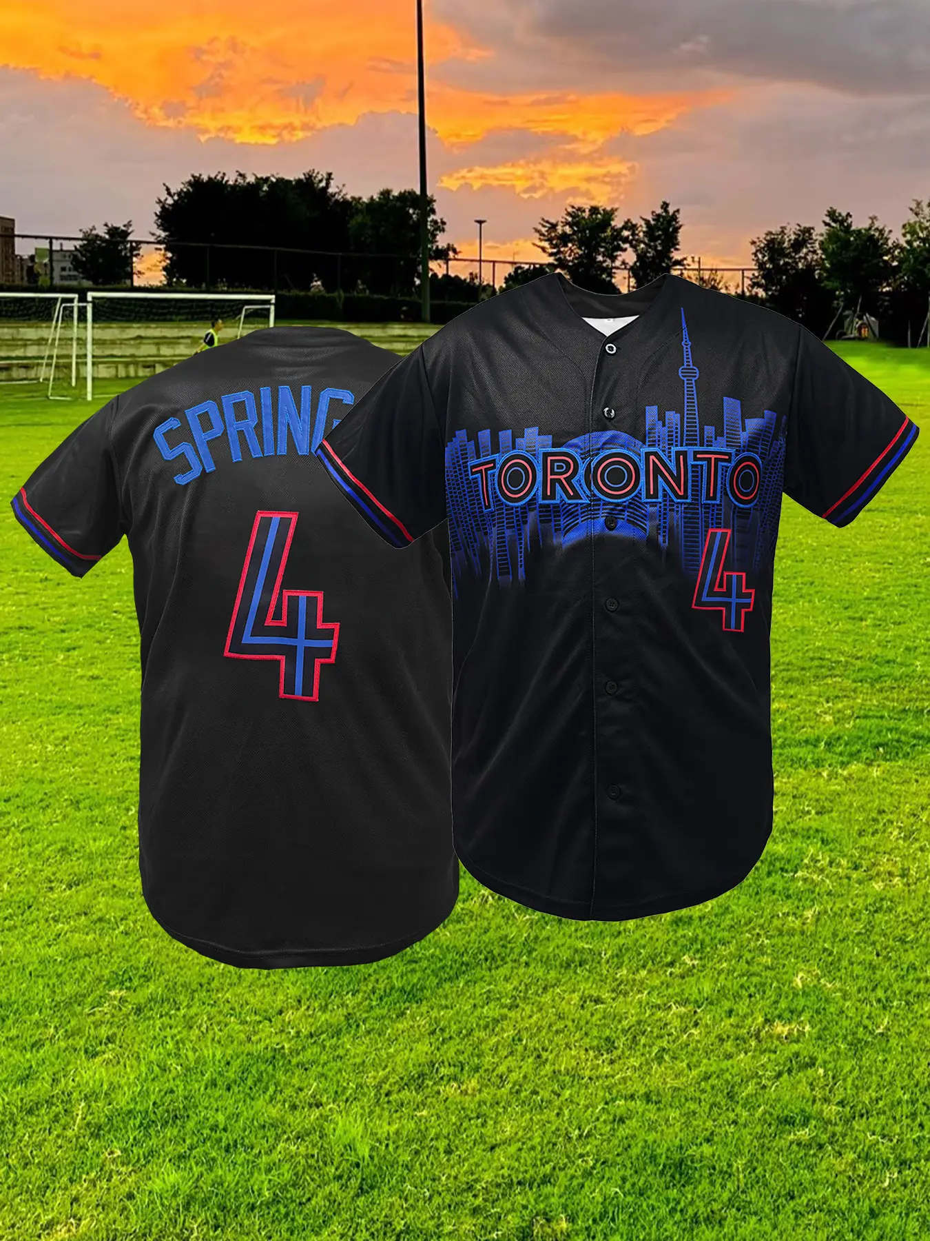 Boyfriend Style Men's Toronto #4 Baseball Jersey Embroidery Loose Uniforms Breathable Outfits Casual Sports Short Sleeves Shirts， Gift for Training,Thanksgiving,Christmas,New Year