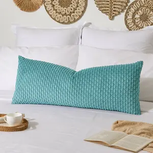 20x54 Inch Long Body Lumbar 1 Pack Boho Decorative Throw Pillow Cover Soft Striped Corduroy Rectangle Cushion Case Farmhouse Accent for Living Room Couch S