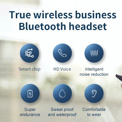 Bluetooth Wireless Headset Over Ear Noise Canceling Headphones with Mic Earbuds,10h Playback,Business Office Trucker OutdoYYK525 Business Headset, Over Ear Earphones with Mic, Bluetooth Over Ear Headset, with Charging Case,  iOS and Android,Sports Riding