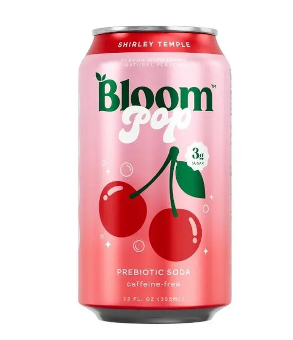 Bloom Pop Prebiotic Soda Shirley Temple 12 fl oz Can