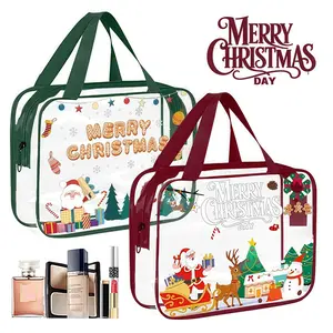 Christmas Desk Organizer, Desktop Storage Pouch with Holiday Patterns for Office Supplies, Makeup, Pens | Festive Gift for Women, Teens, Coworkers