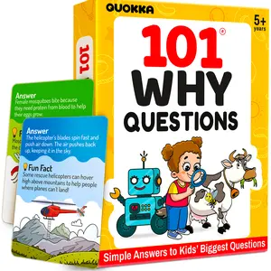 QUOKKA 101 WHY Kids' Educational Flashcards, Ages 4-8 Playful Card Games with Simple Explanations & Fun Facts, Covering Science, Nature, Space Topics